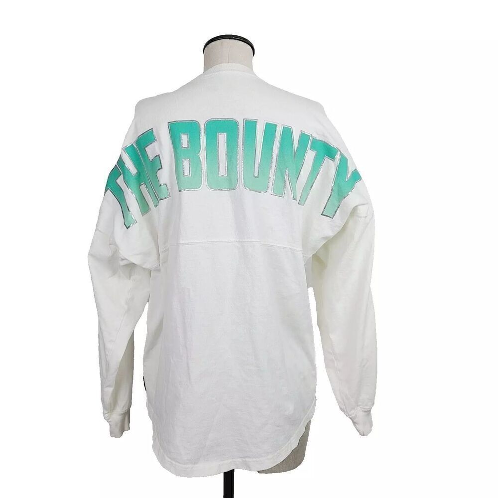Disney Yoda Spirit Jersey Top XS Ivory Green Knit The Bounty Crewneck Pullover - Picture 3 of 6